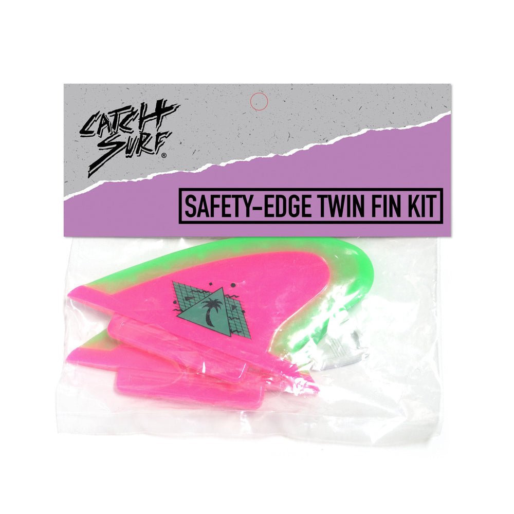 Catch Surf - Beater Pro - Safety Edge Twin Fin Kit - Hot Pink & Lime - Skymonster Watersports